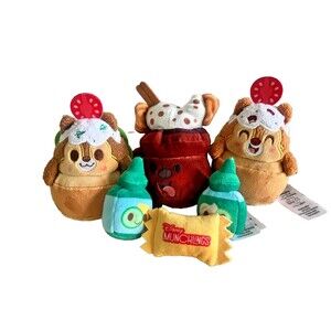 Disney Munchlings Chip Dale Falafel Pita Pocket Plush Food Dante Hot Chocolate